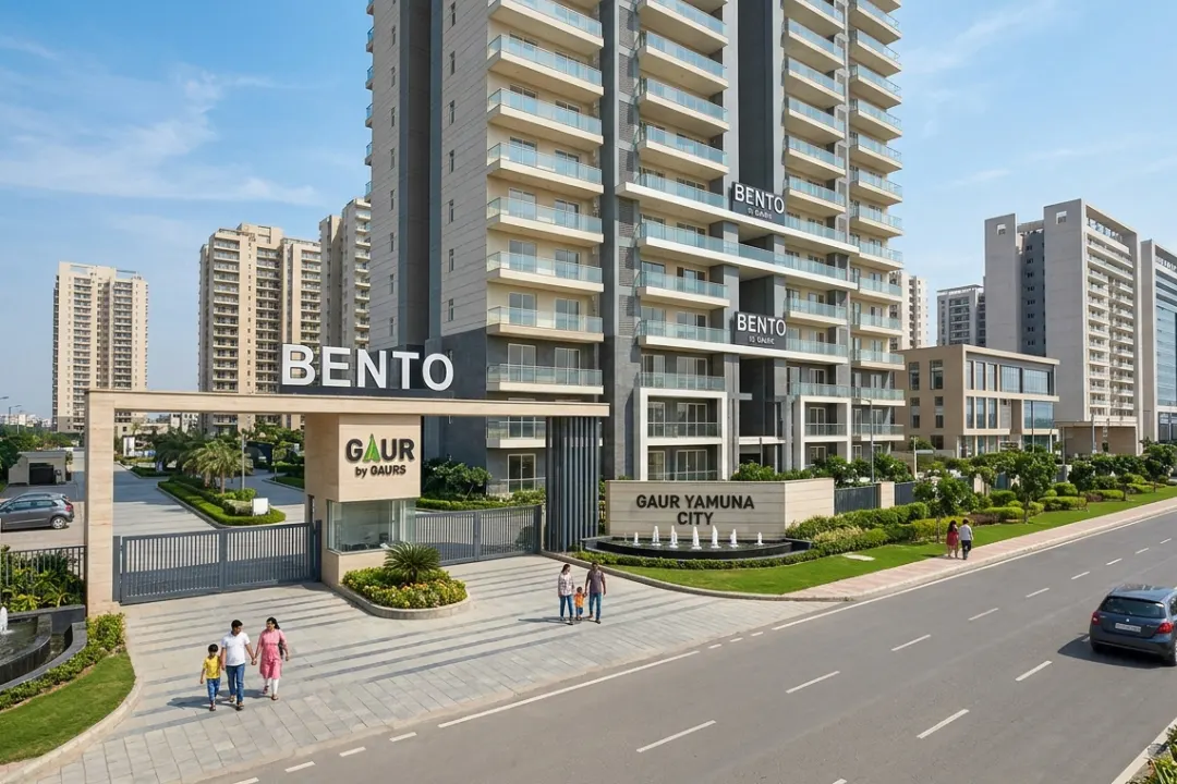 Gaur Bento tower — 40-floor luxury studio apartments in Gaur Yamuna City, Yamuna Expressway